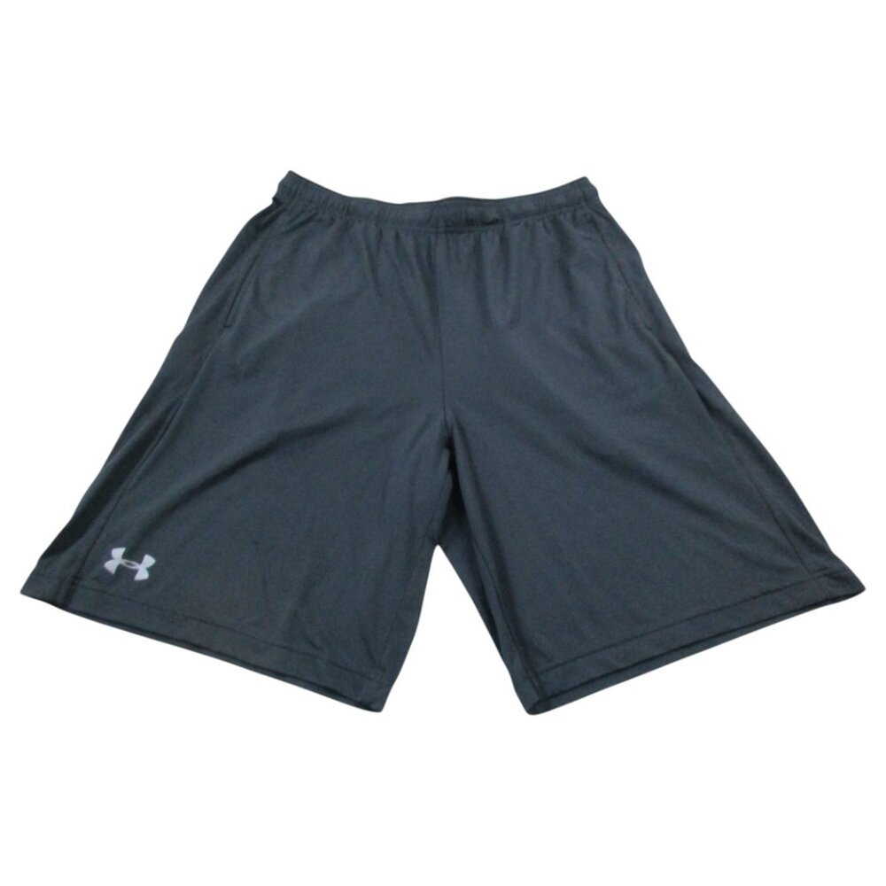 Under Armour Athletic Shorts Mens Large Black Stretch Loose Fit Elastic Waist